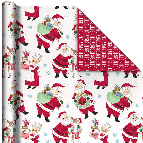 Christmas  Red Reversible Wrapping Paper